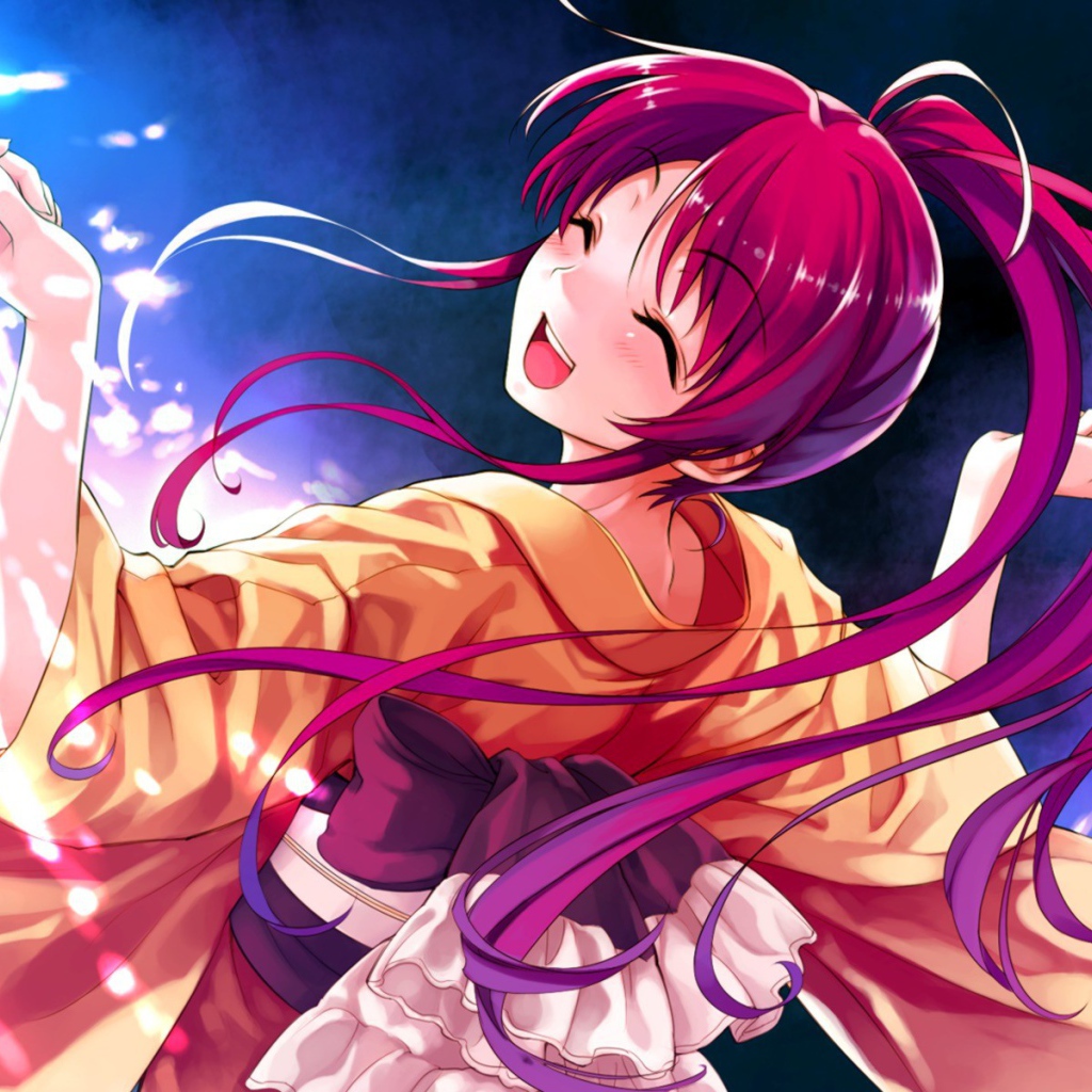 Девушка аниме с волшебной палочкой