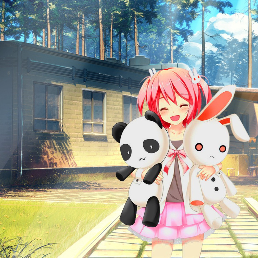 Девушка аниме ArseniXC с игрушками