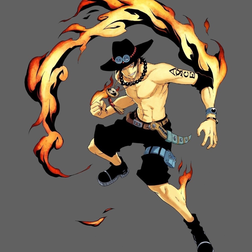 Пламенный герой аниме Портгас Д. Эйс