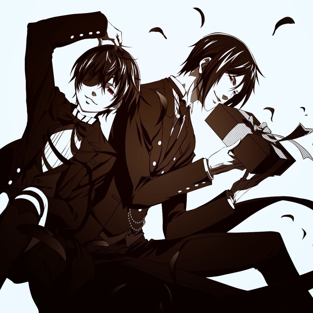 Черно белые герои аниме Тёмный дворецкий