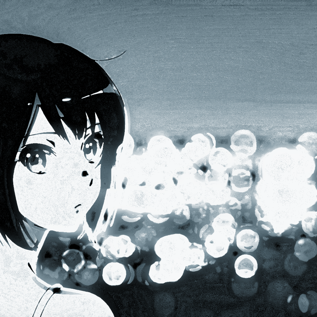 Черно белый рисунок аниме Звучи Эуфониум