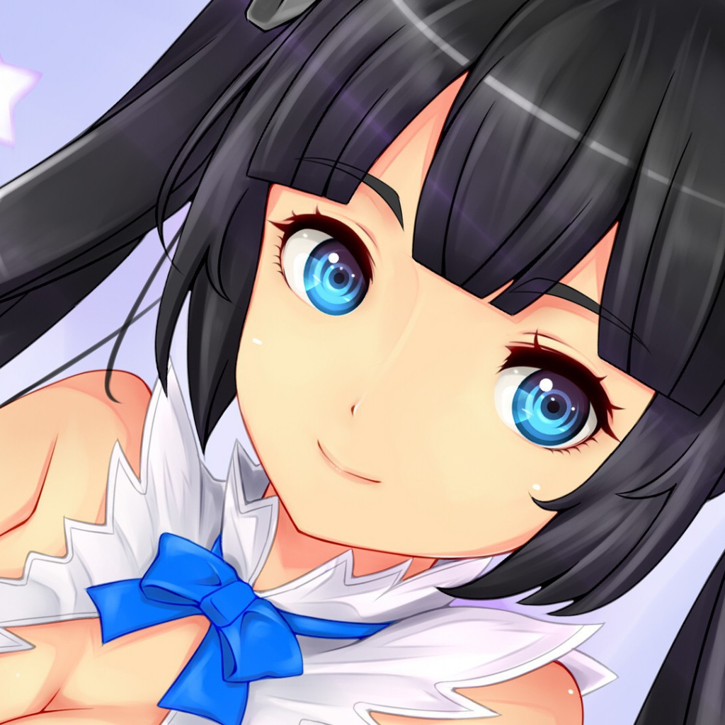 Голубоглазая девушка из аниме Может, я встречу тебя в подземелье