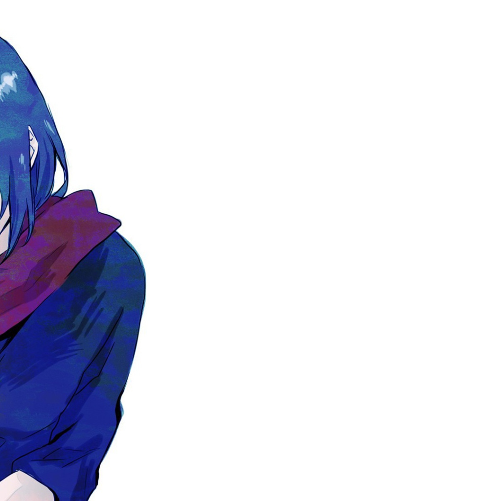 Синеволосая девушка в аниме Tokyo Ghoul