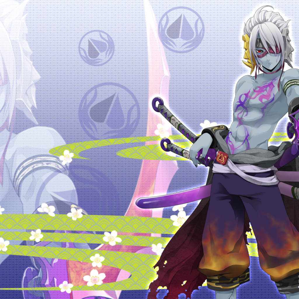 Синий парень из аниме Onigirl