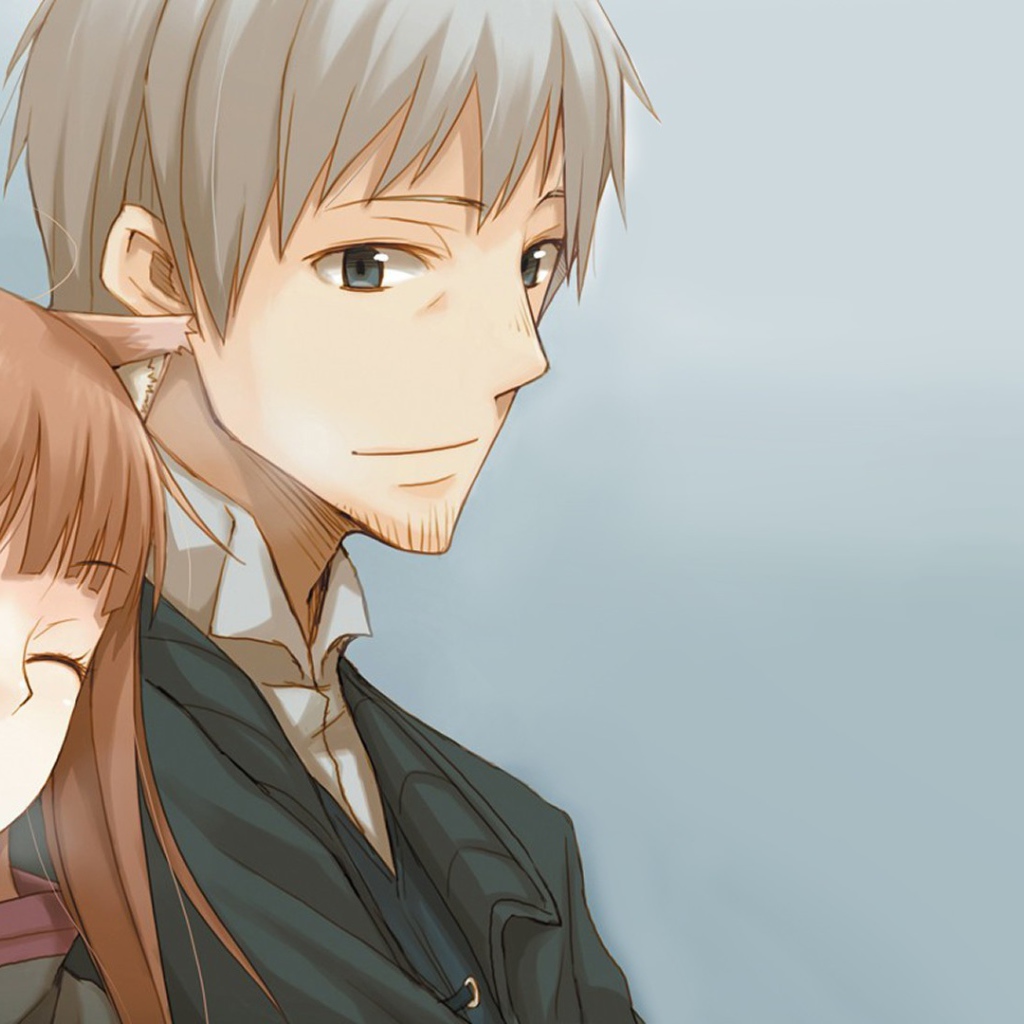 Парень и девушка из аниме Волчица и пряности