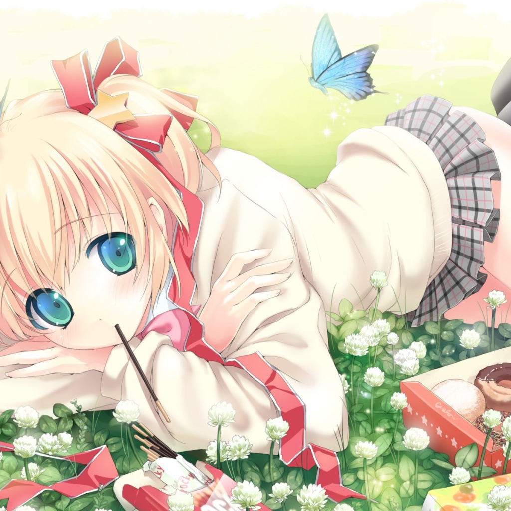 Милая девочка аниме Маленькие проказники