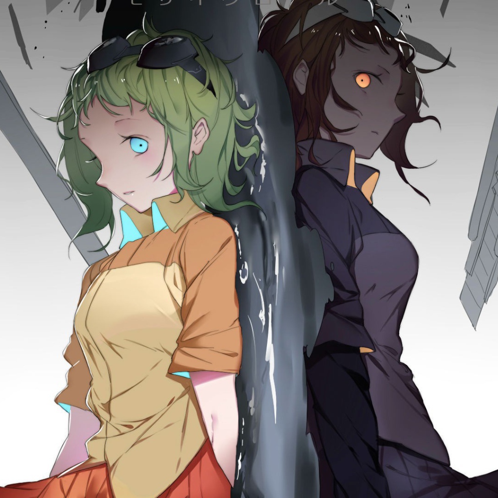 Темное отражение девушки аниме Megpoid Gumi