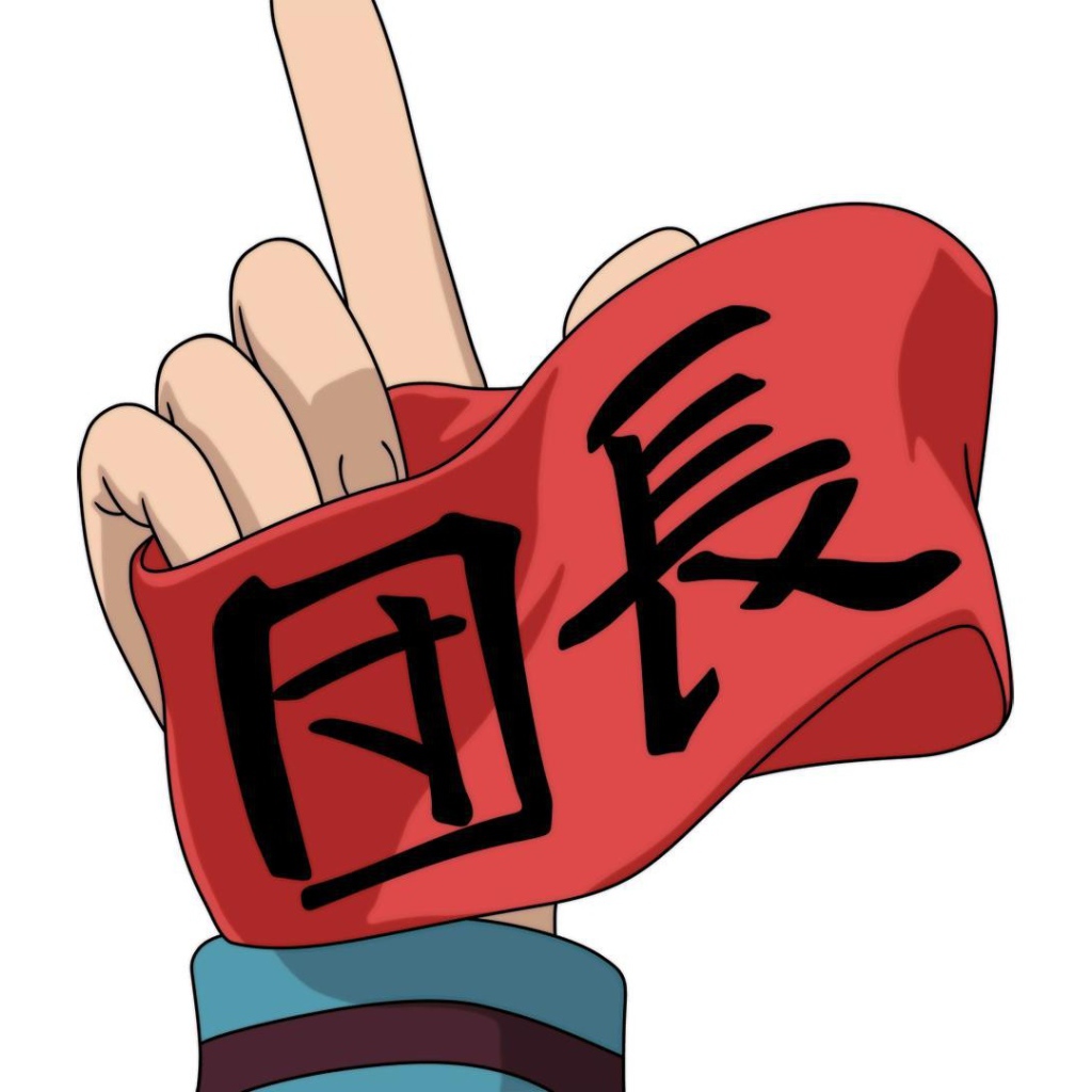 Повязка в надписью в руке, аниме