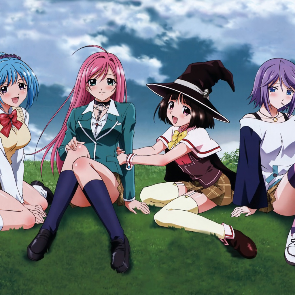 Девушки подружки в аниме Крестик + Вампир