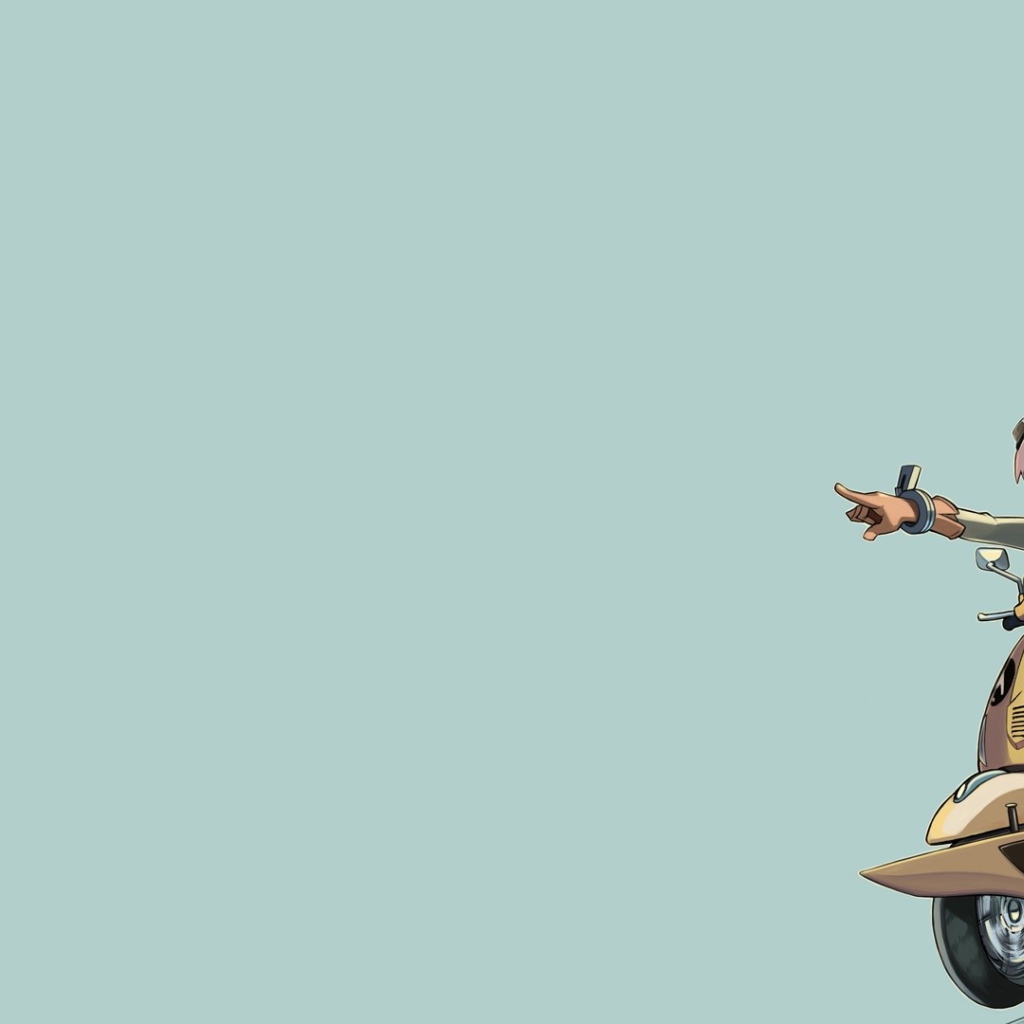 Друзья на мотороллере в аниме 49 дней