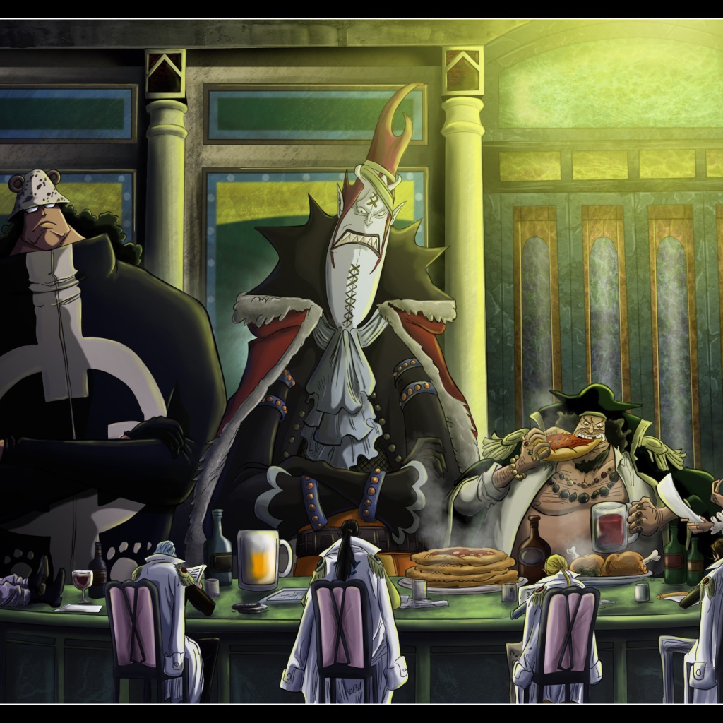 Великаны за столом в аниме Большой куш