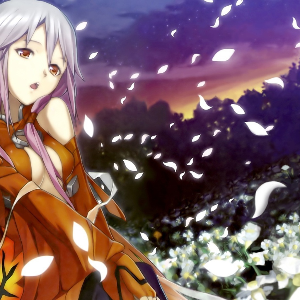 Девушка среди перьев в аниме Корона грешника