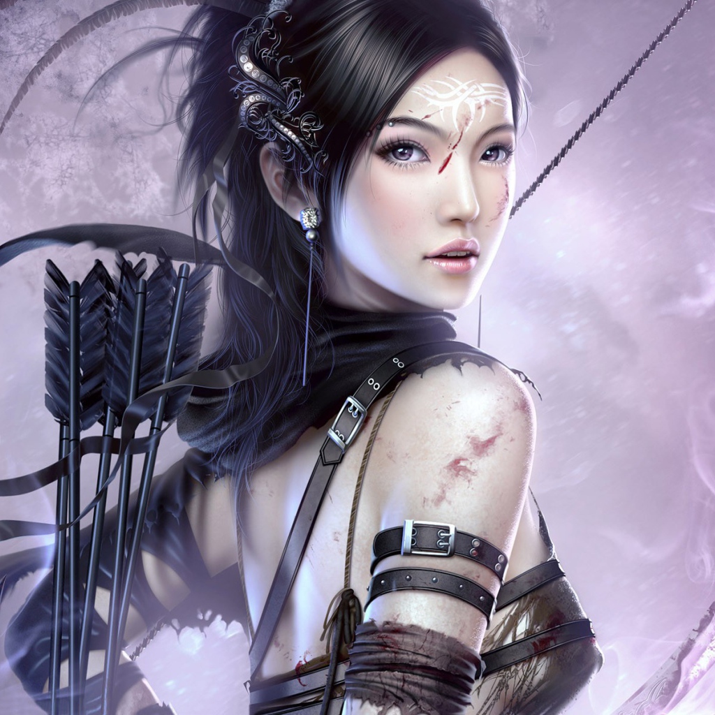 Девушка с луком и стрелами аниме