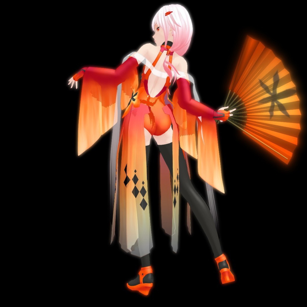 Девушка с веером в аниме Guilty Crown