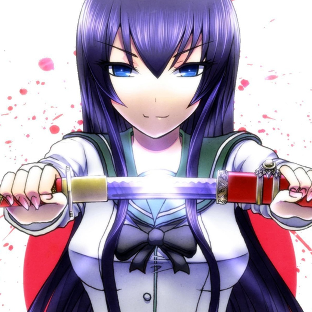 Девушка с катаной в аниме Highschool DxD