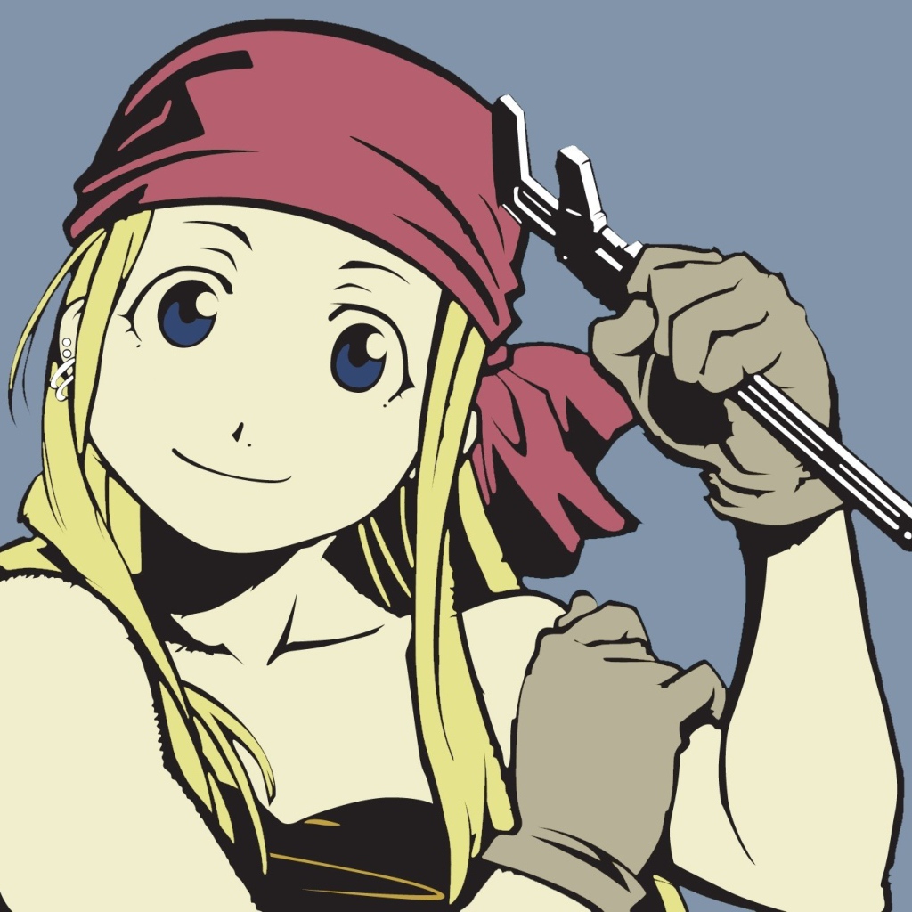 Девушка с гаечным ключом, аниме Full Metal Alchemist