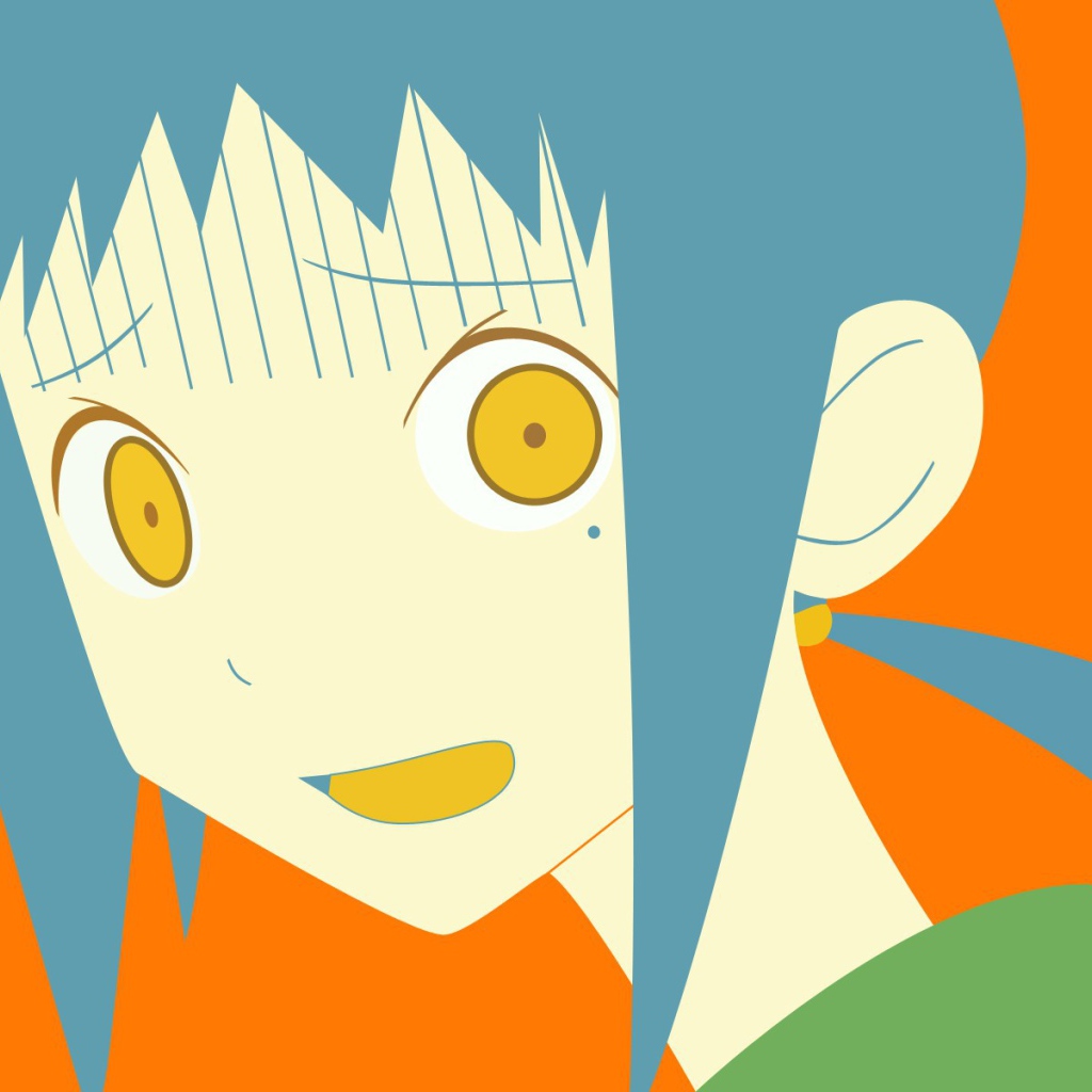 Девушка с голубыми волосами в аниме Sayonara Zetsubou Sensei