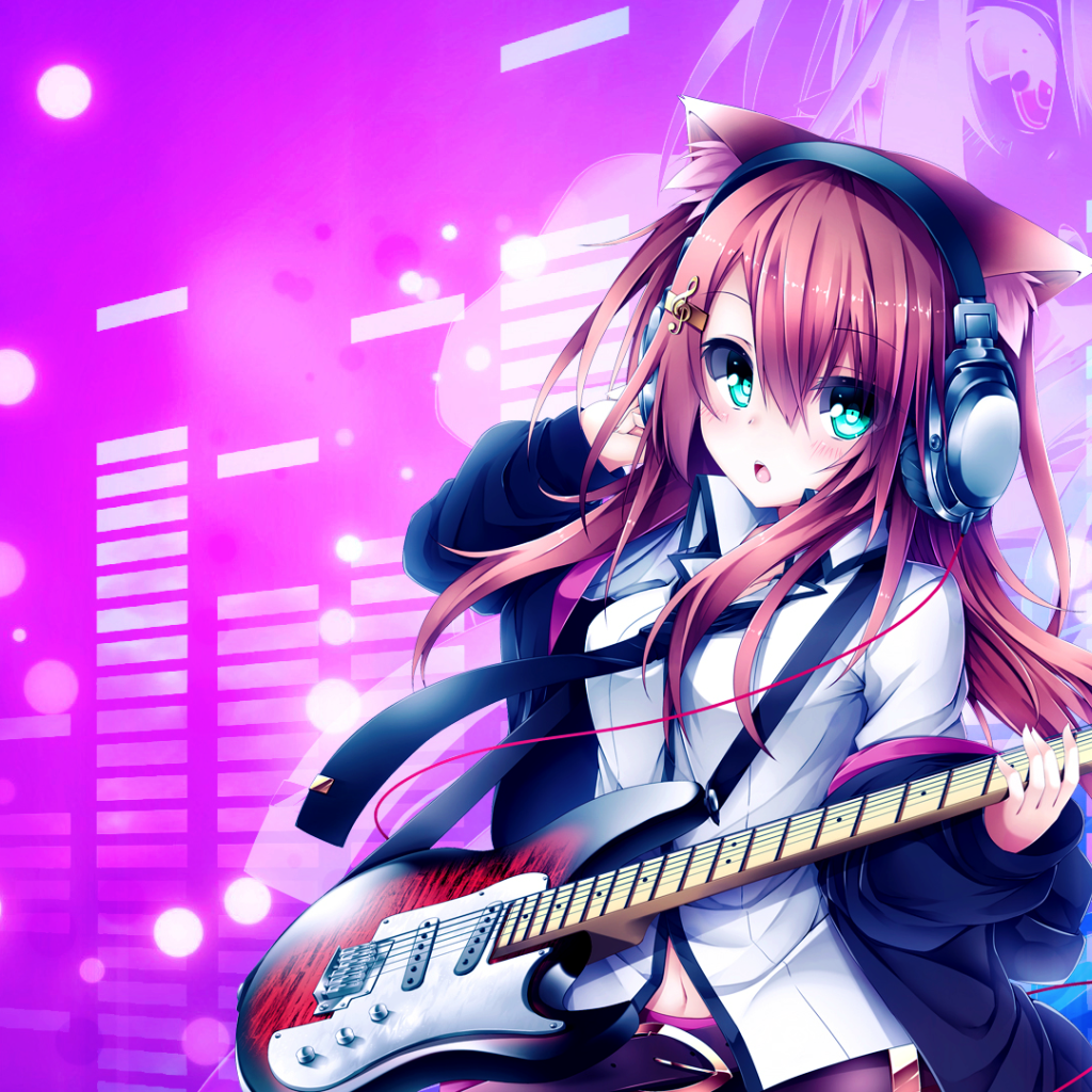 Девушка с гитарой, аниме Кэмономими