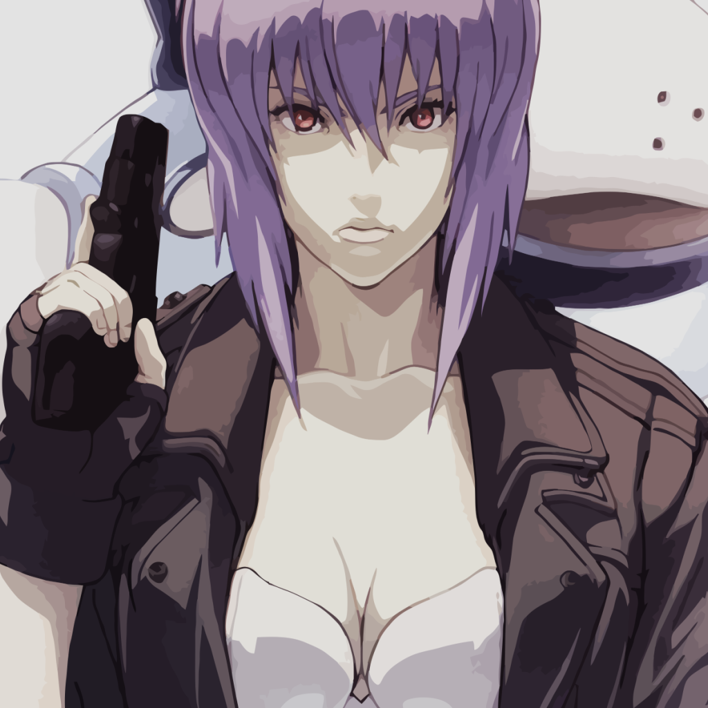 Девушка с пистолетом, аниме Призрак в доспехах