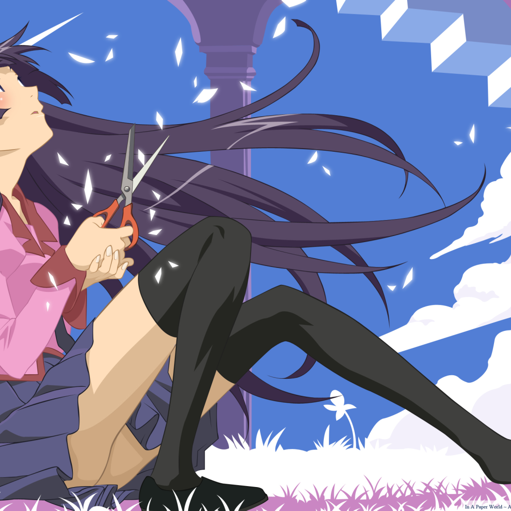 Девушка с ножницами в аниме Bakemonogatari