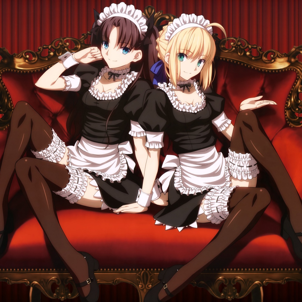 Девушки горничные в аниме Ночь прибытия