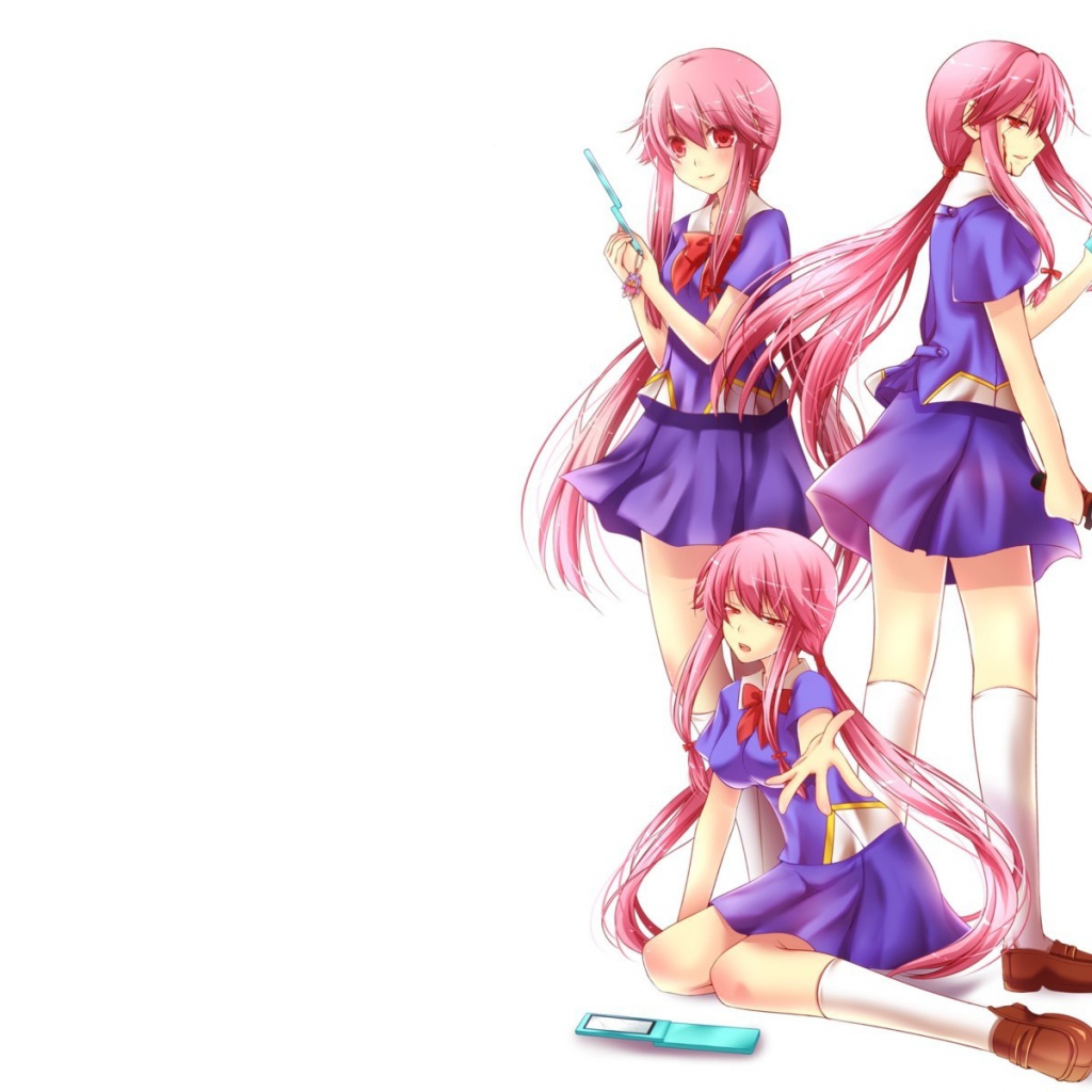 Девушки на белом фоне, аниме Яндере