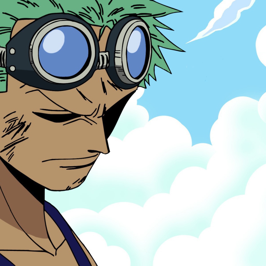 Зеленоволосый персонаж аниме Большой куш в очках