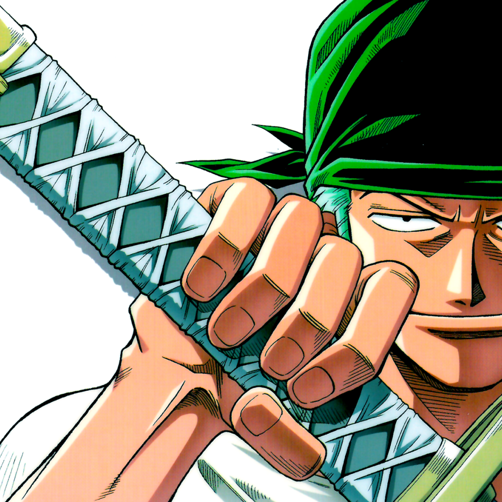 Зеленая косынка на голове пирата в аниме Большой куш