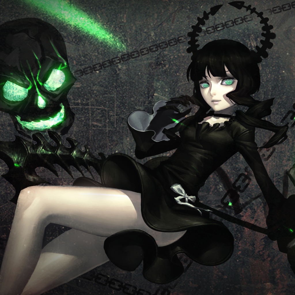 Зеленые черепа в аниме Black Rock Shooter