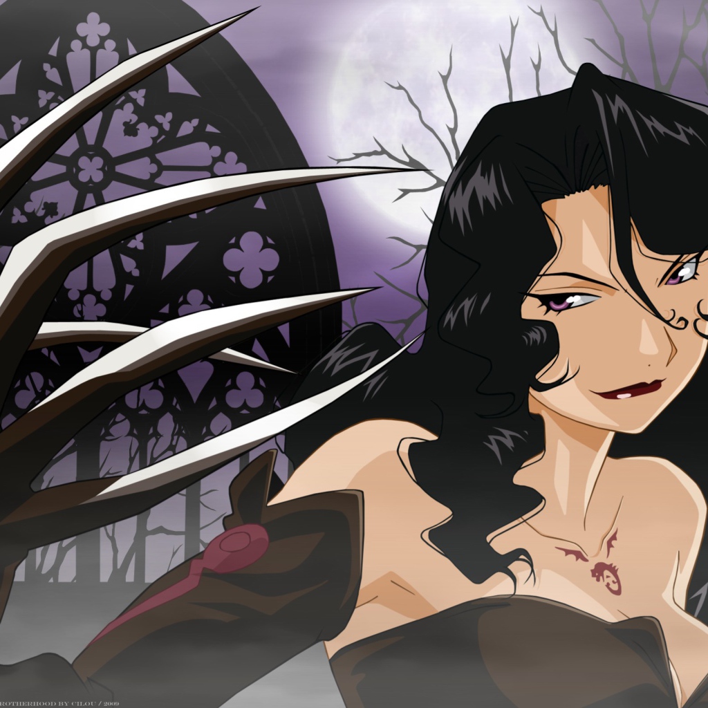 Черноволосая ведьма из аниме