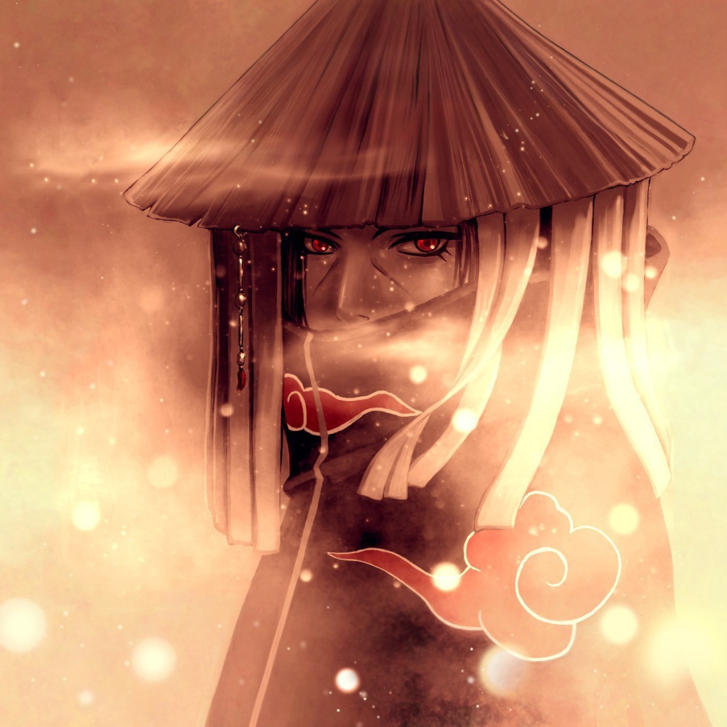 Герой аниме Uchiha Itachi в шляпе