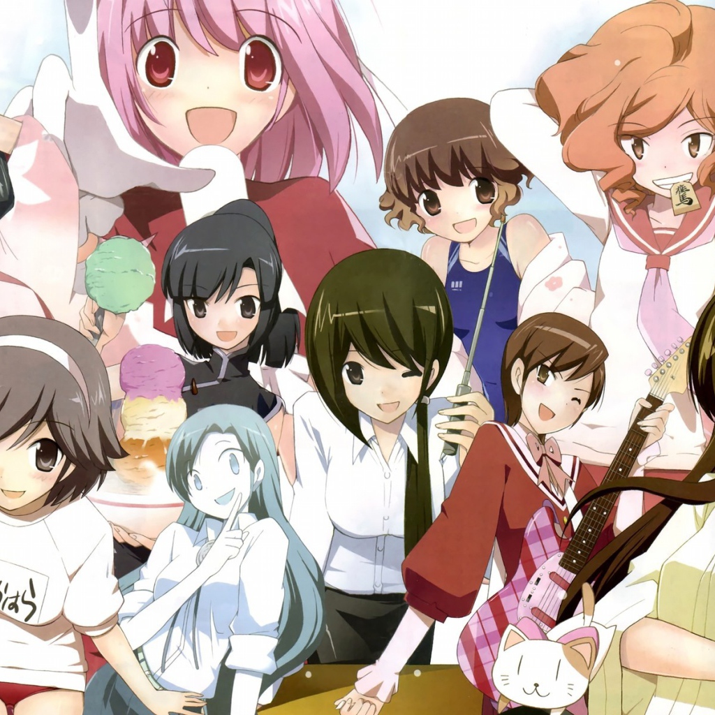 Герои манги Одному лишь Богу ведомый мир