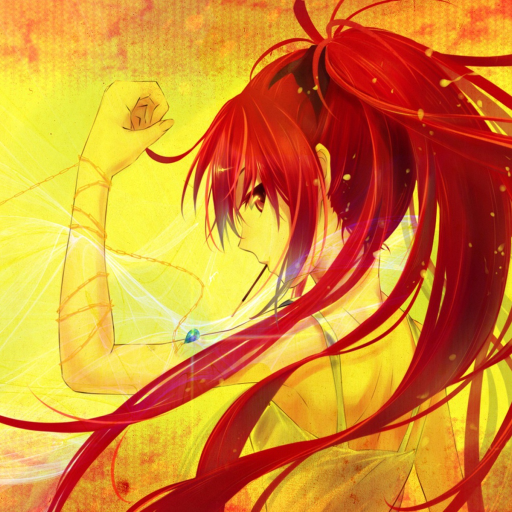 Могучая красноволосая девушка аниме