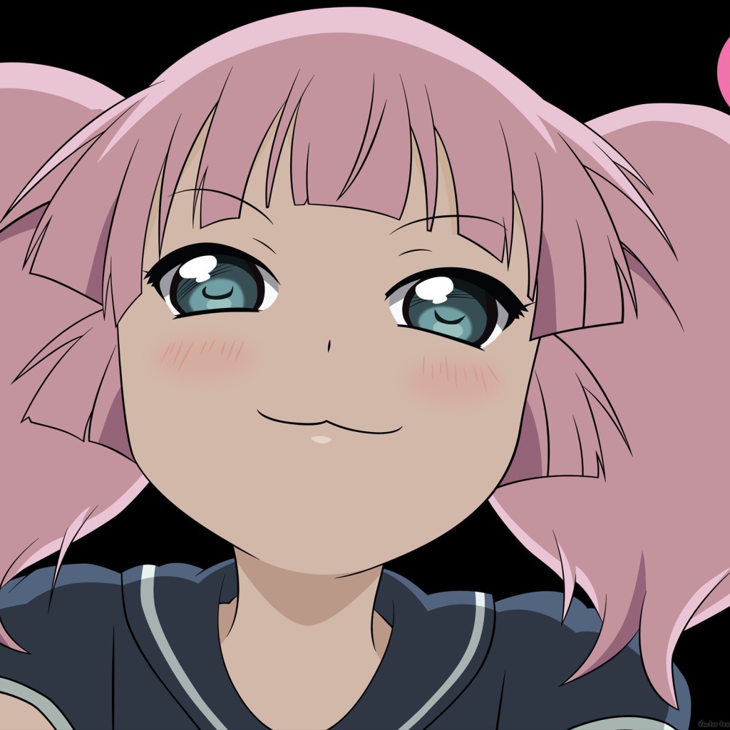 Довольная девушка из аниме Юру юри