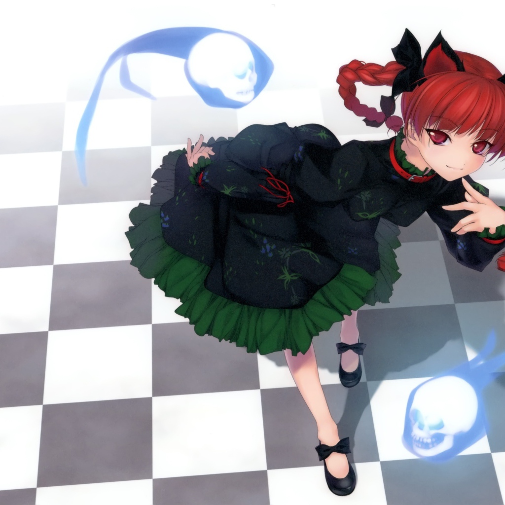 Рыжая девушка аниме с косами, Kaenbyou Rin