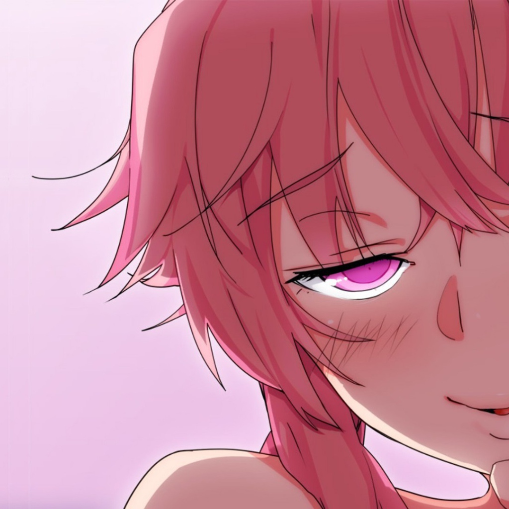 Красноволосая девушка аниме Яндере