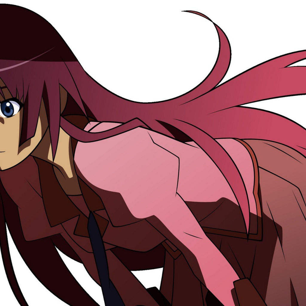 Красноволосая девушка в аниме Monogatari Series