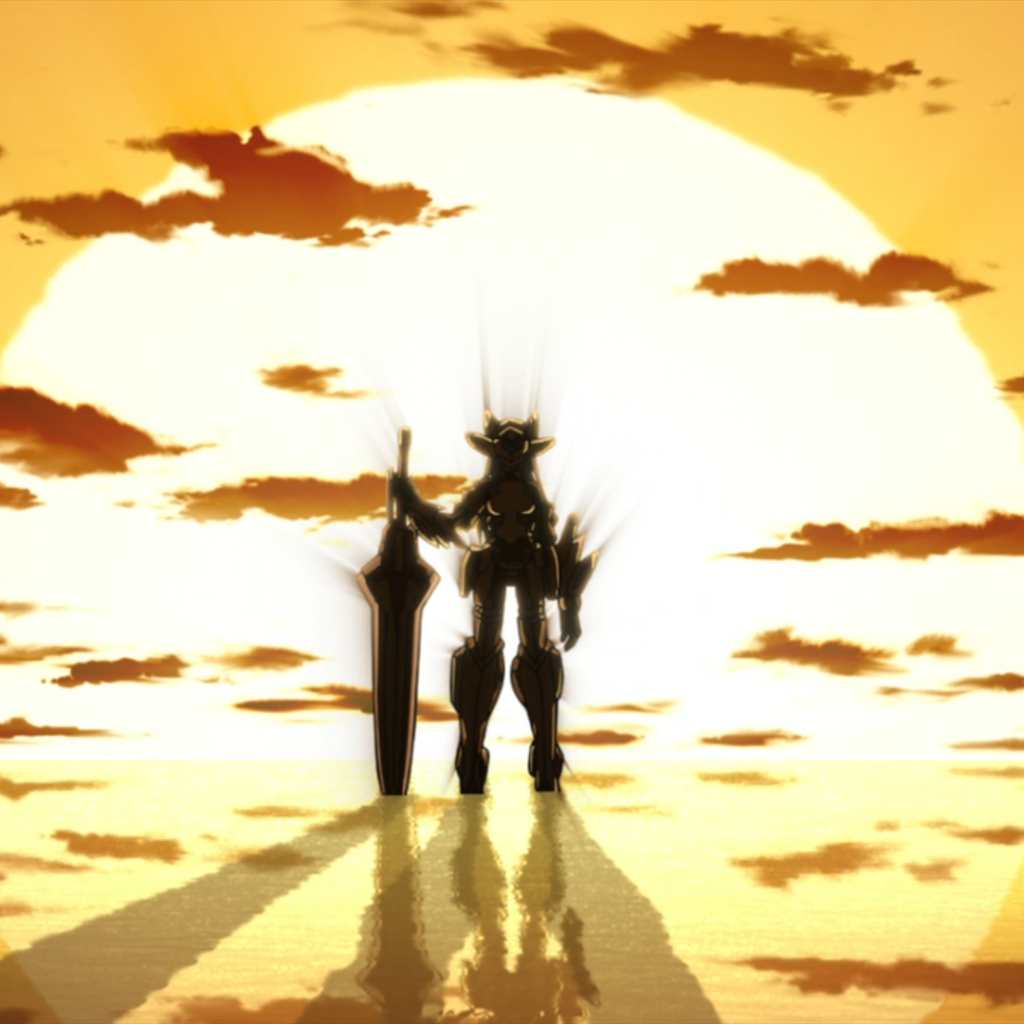 Робот на фоне заката, аниме Необъятные Небеса