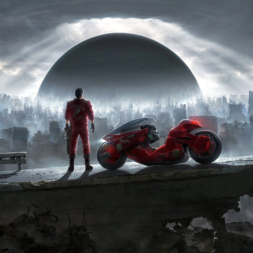 Руины старого города в аниме Акира