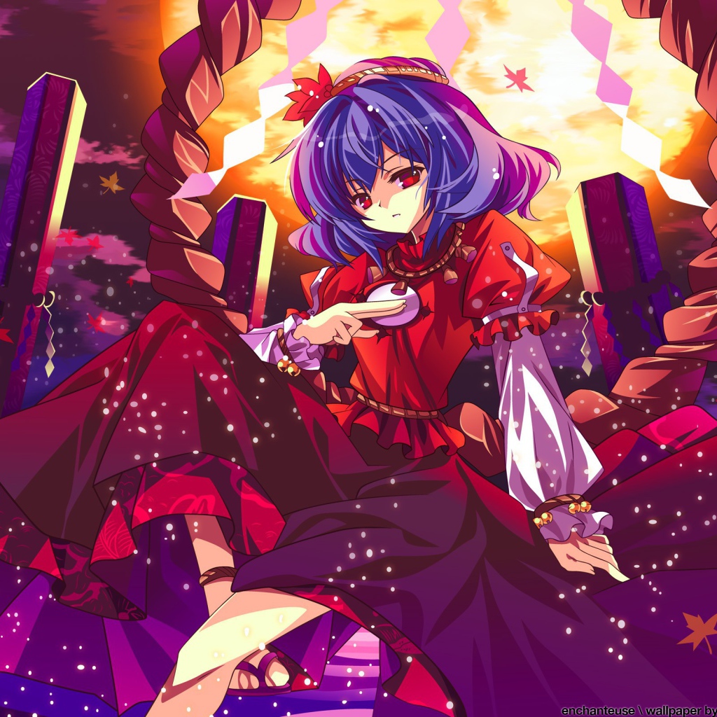 Грустная девушка аниме Yasaka Kanako