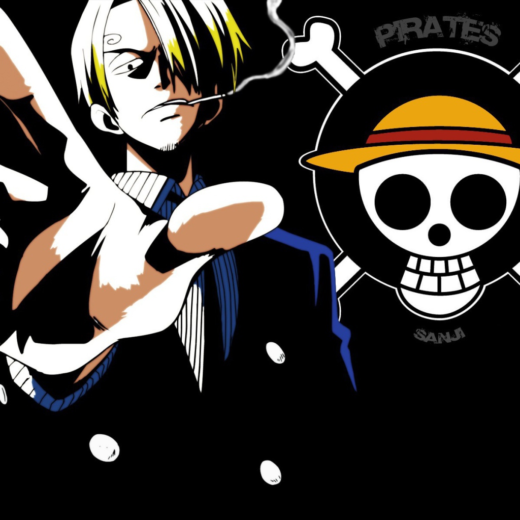 Санджи и череп на постере аниме Большой куш