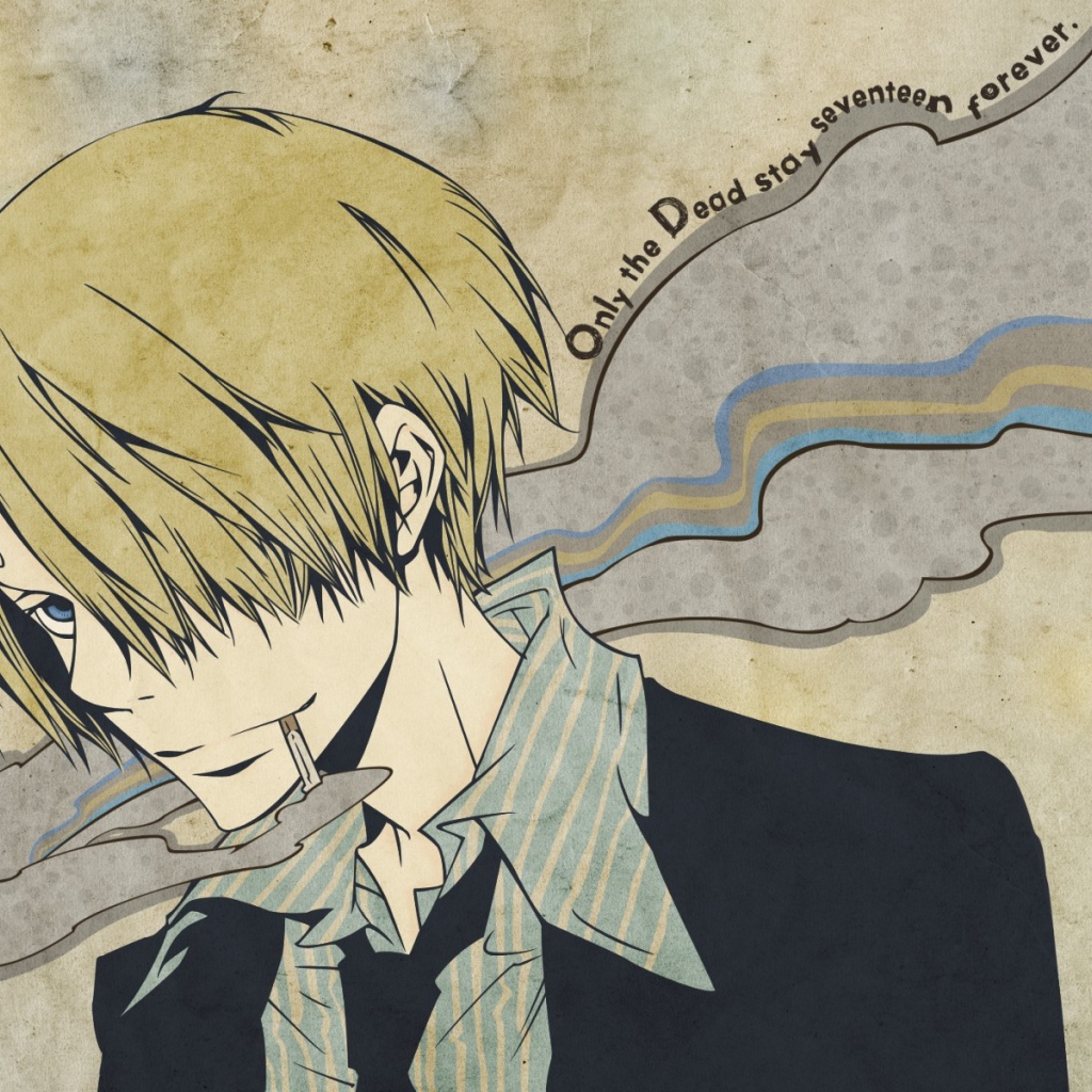 Санджи курит и думает, аниме Большой куш