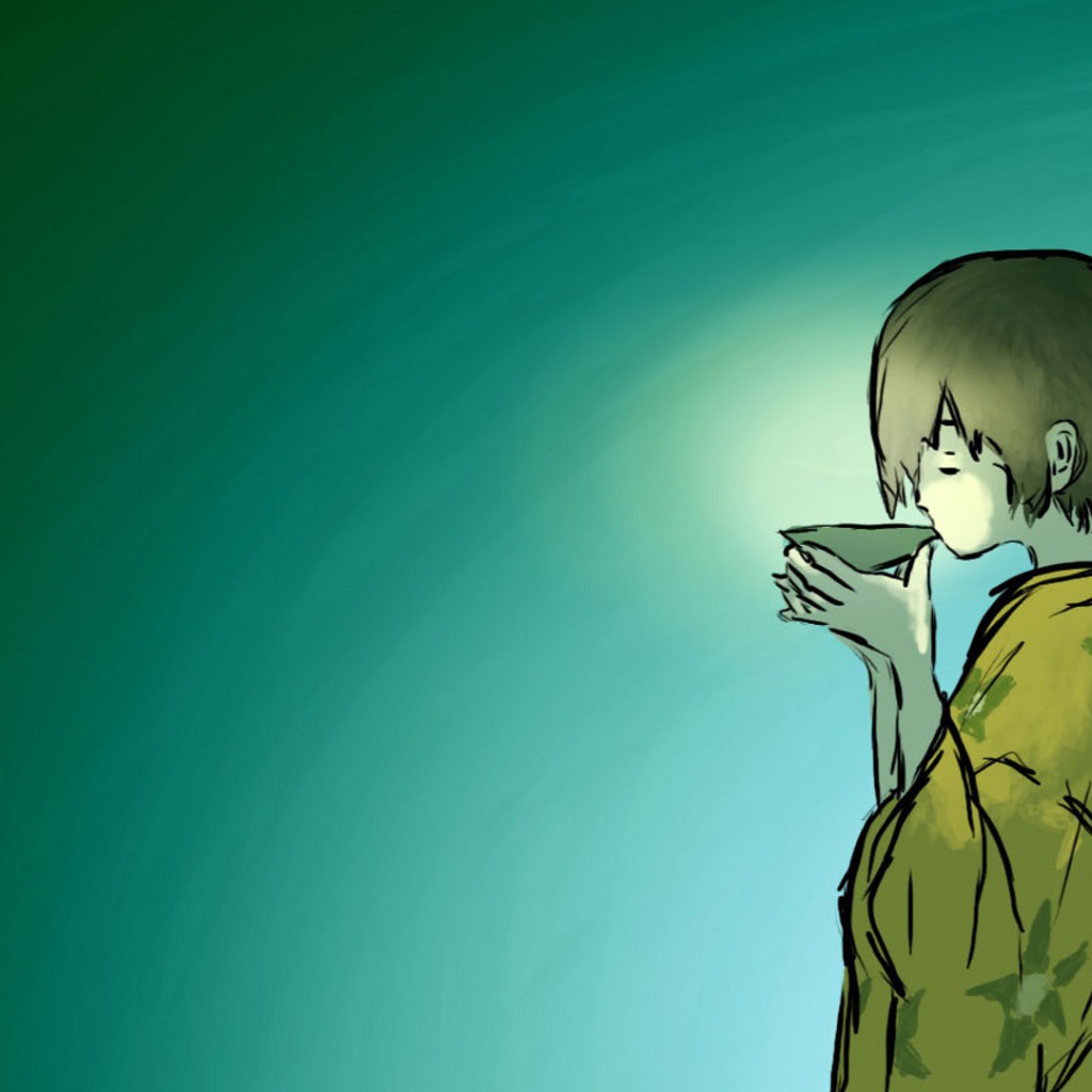 Девушка пьет чай, аниме Мастер Муси