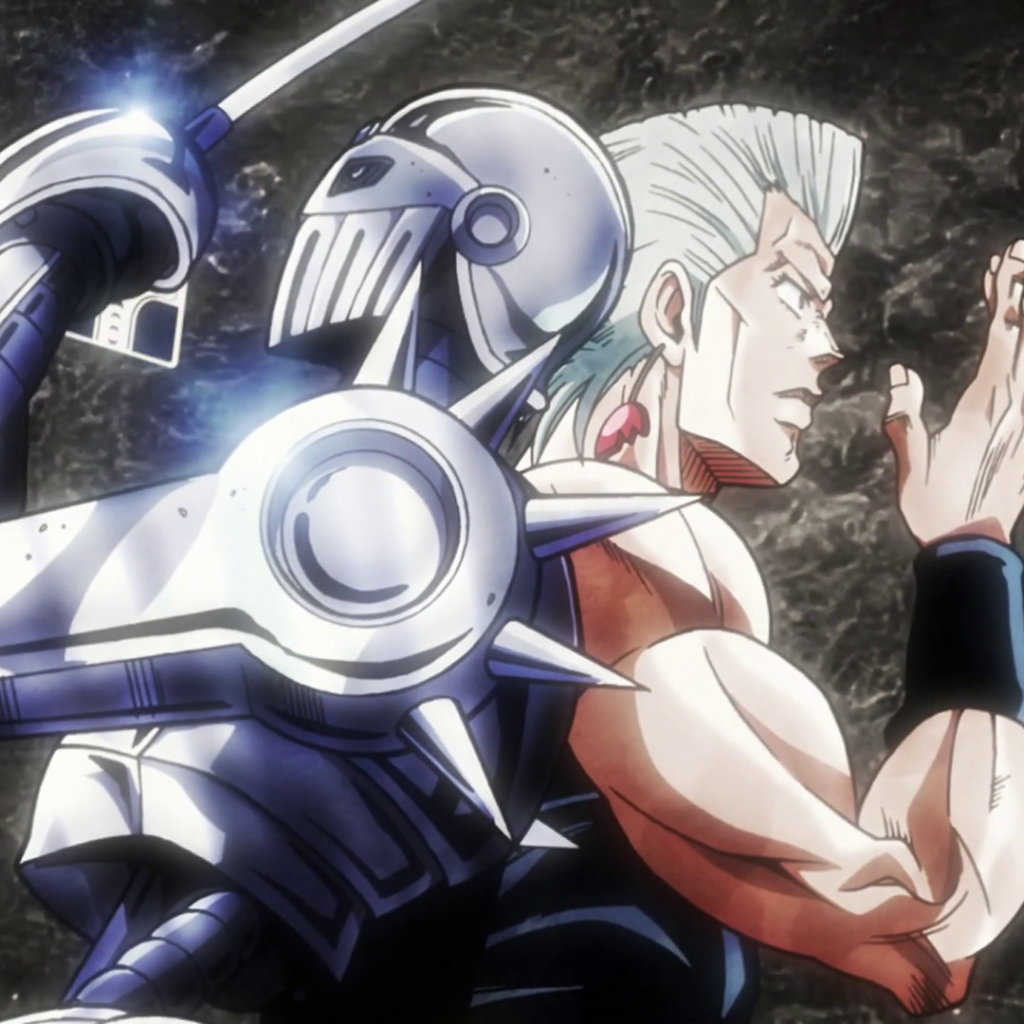 Серебряный рыцарь и Жан Пьер из аниме Приключения Джоджо