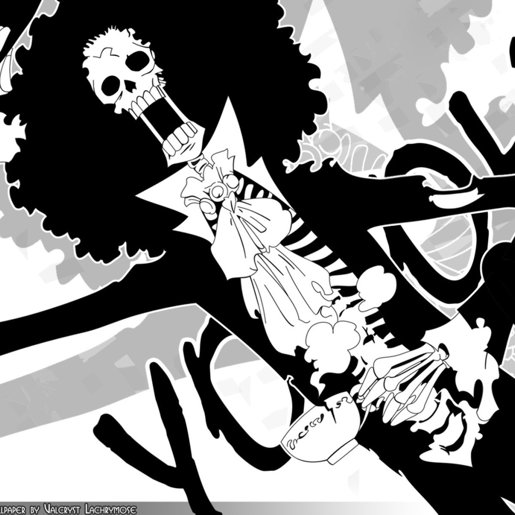 Скелет Бруук с пышными волосами, аниме Большой куш