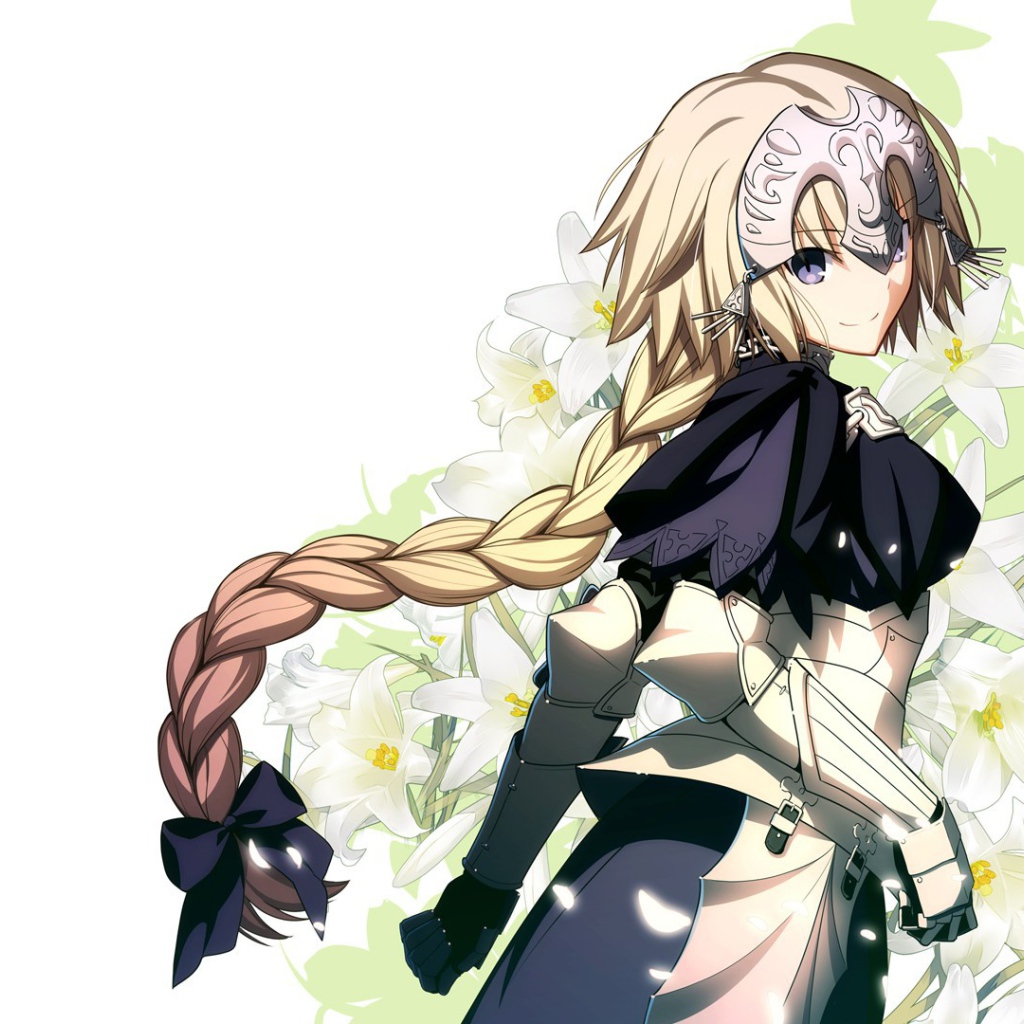 Коса на голове девушки аниме Ночь прибытия