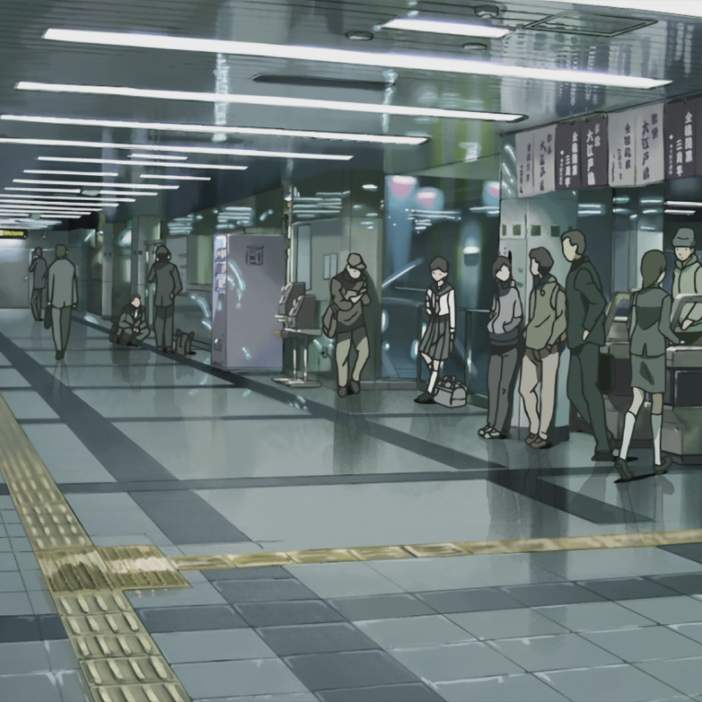 Станция метро в аниме Пять сантиметров в секунду