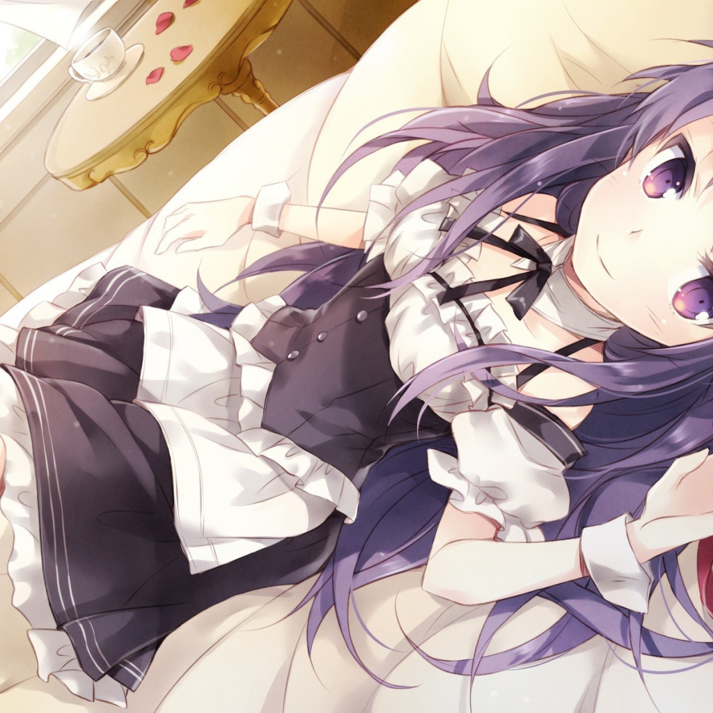 Милая девочка аниме Связанные небом