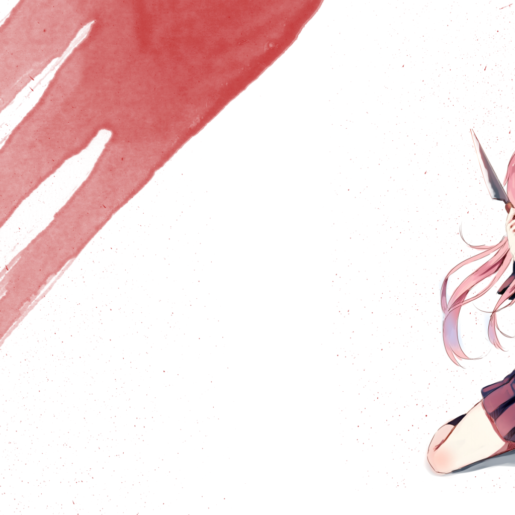 Девушка Мирая Никки с ножом, аниме