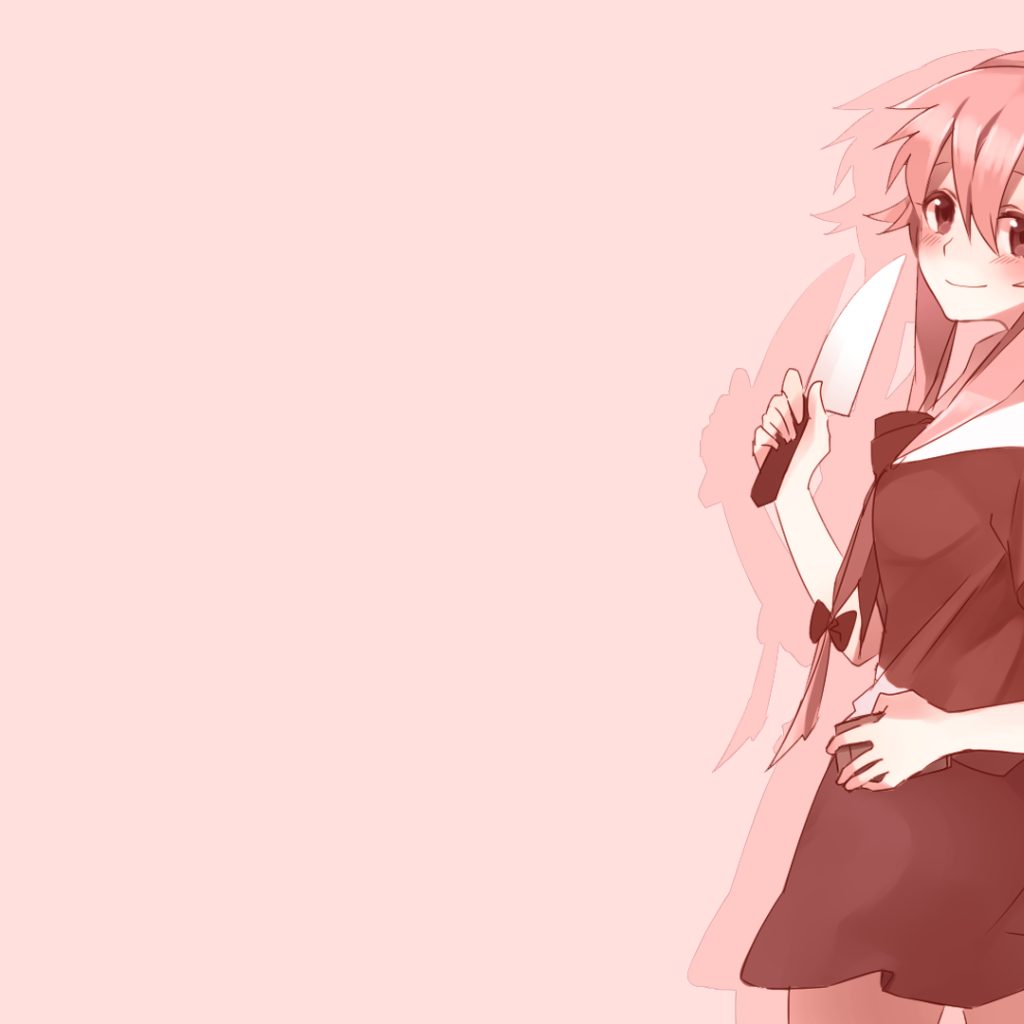 Девушка с ножом в аниме Яндере